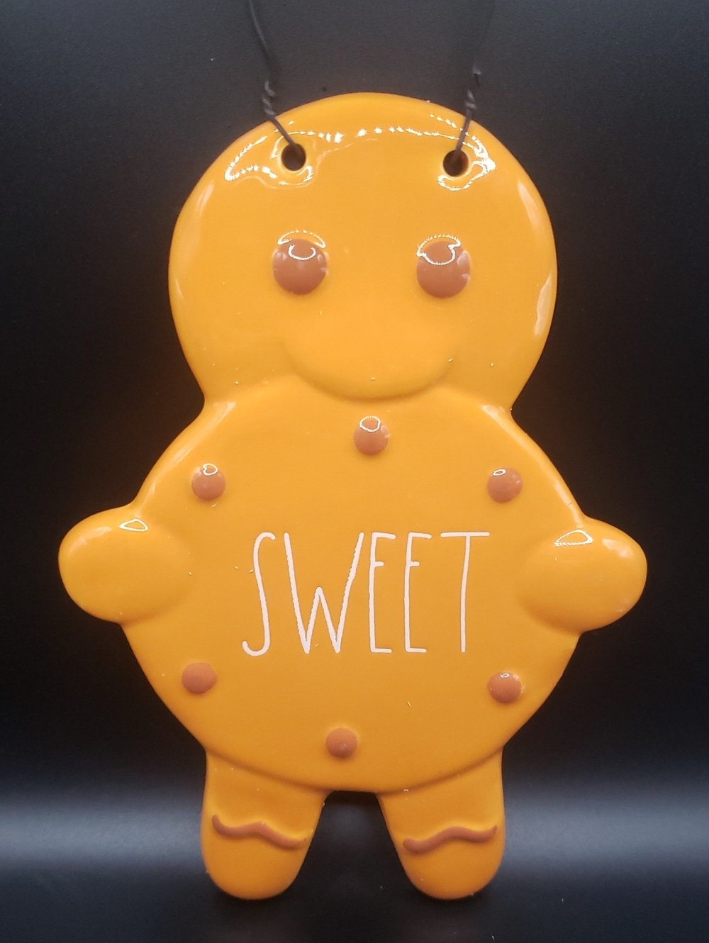 Rae Dunn NWOT Ceramic Gingerbread Man "SWEET" Plaque